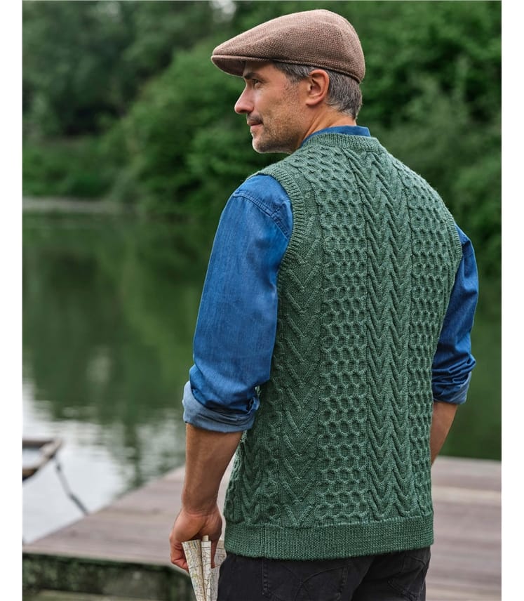 Pure Wool Cable Waistcoat