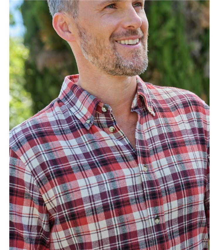 Brushed Cotton Long Sleeve Check Shirt