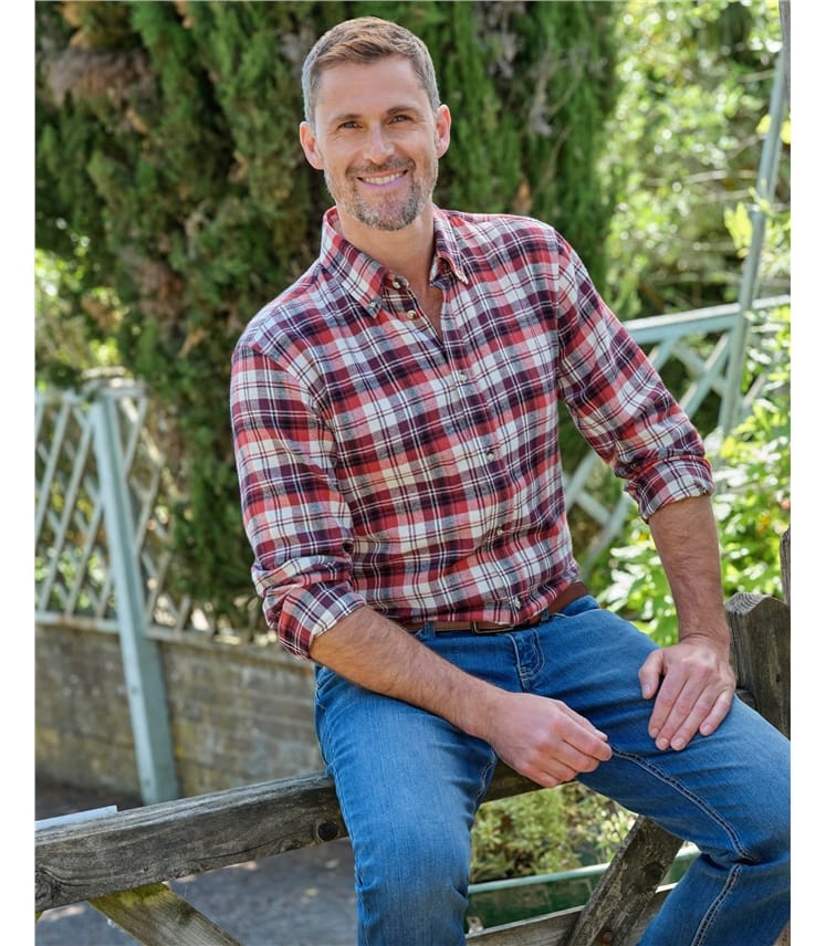 Brushed Cotton Long Sleeve Check Shirt