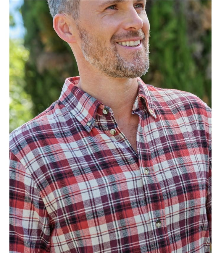 Brushed Cotton Long Sleeve Check Shirt