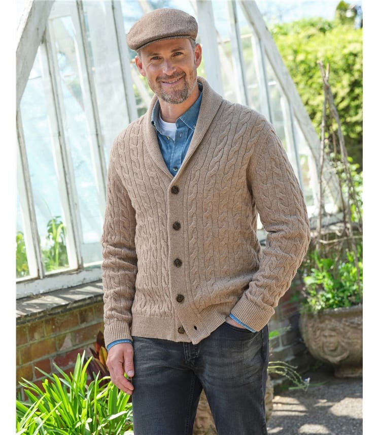 Cable Shawl Cardigan