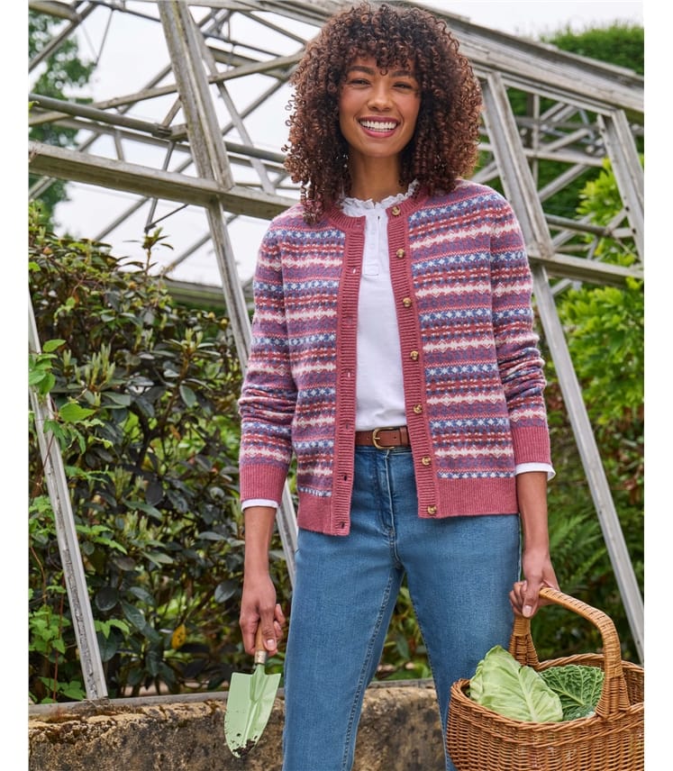 Crew Neck Fairisle Cardigan
