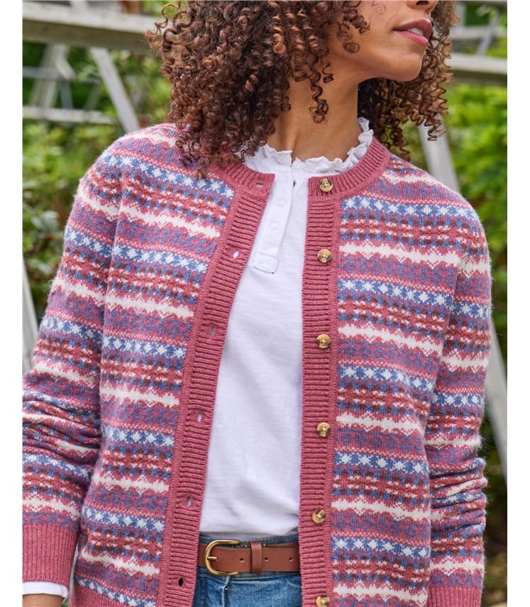 Crew Neck Fairisle Cardigan