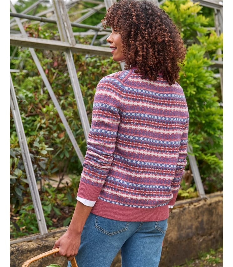 Crew Neck Fairisle Cardigan