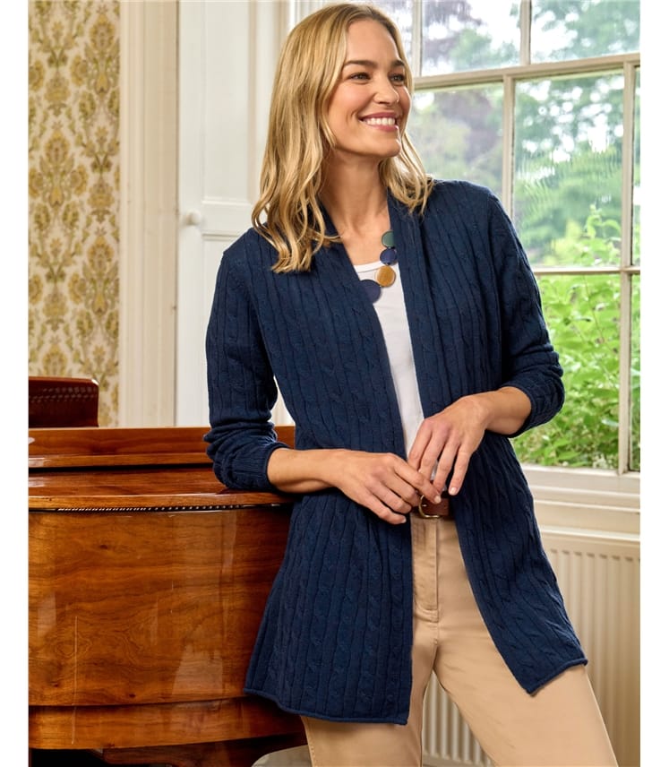 Cable Edge To Edge Cardigan
