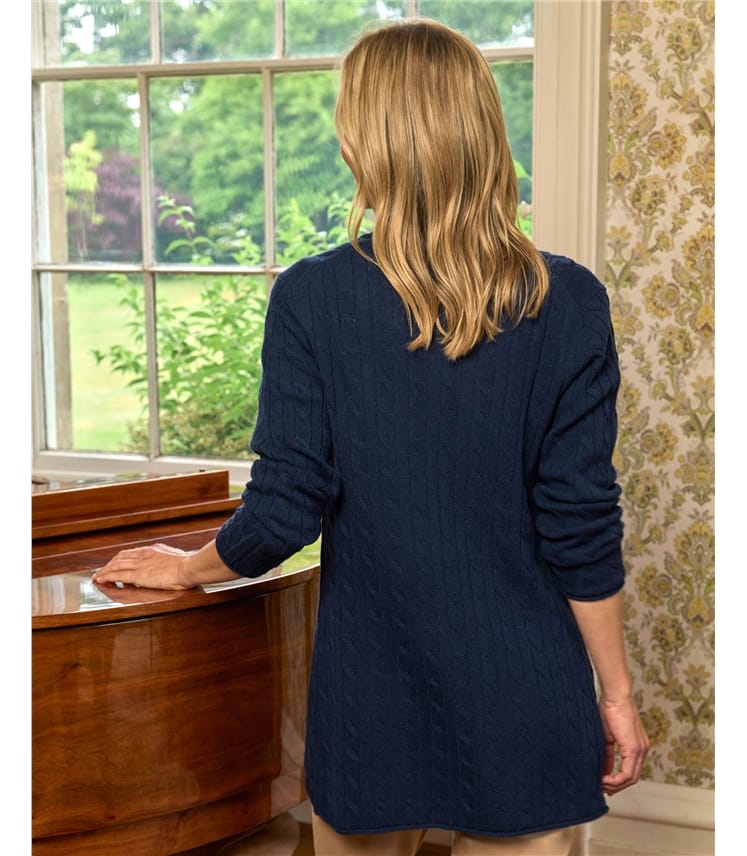 Cable Edge To Edge Cardigan