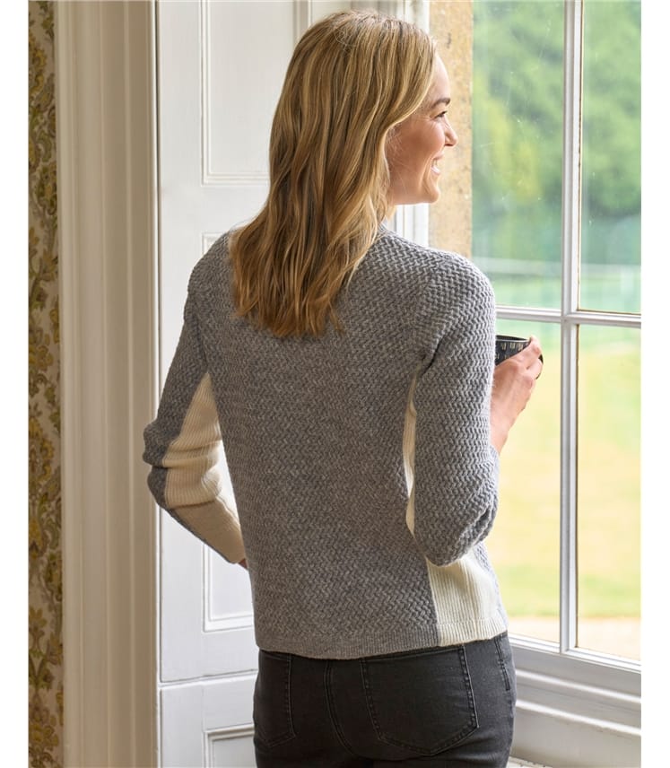Textured Colour Block Jumper
