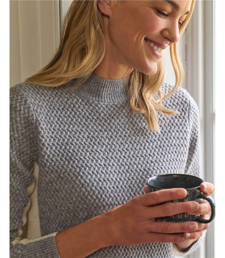 Textured Colour Block Jumper