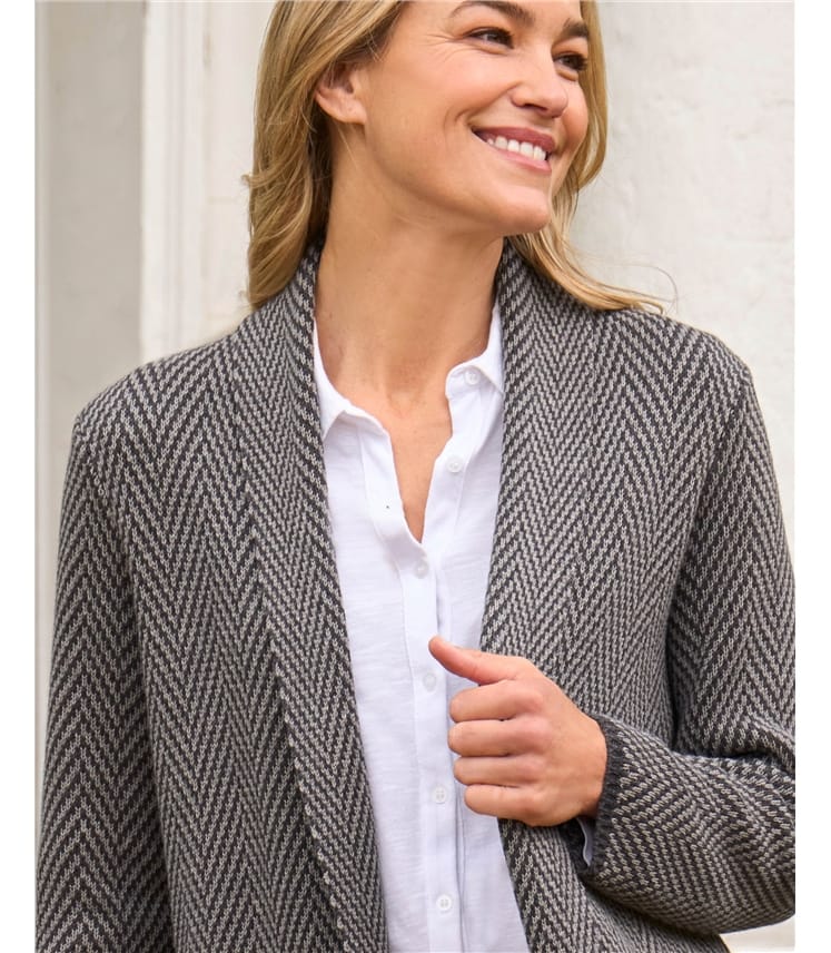 Shawl Collar Edge To Edge Cardigan