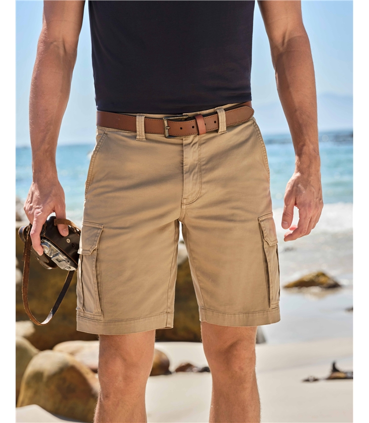  Short cargo en coton extensible