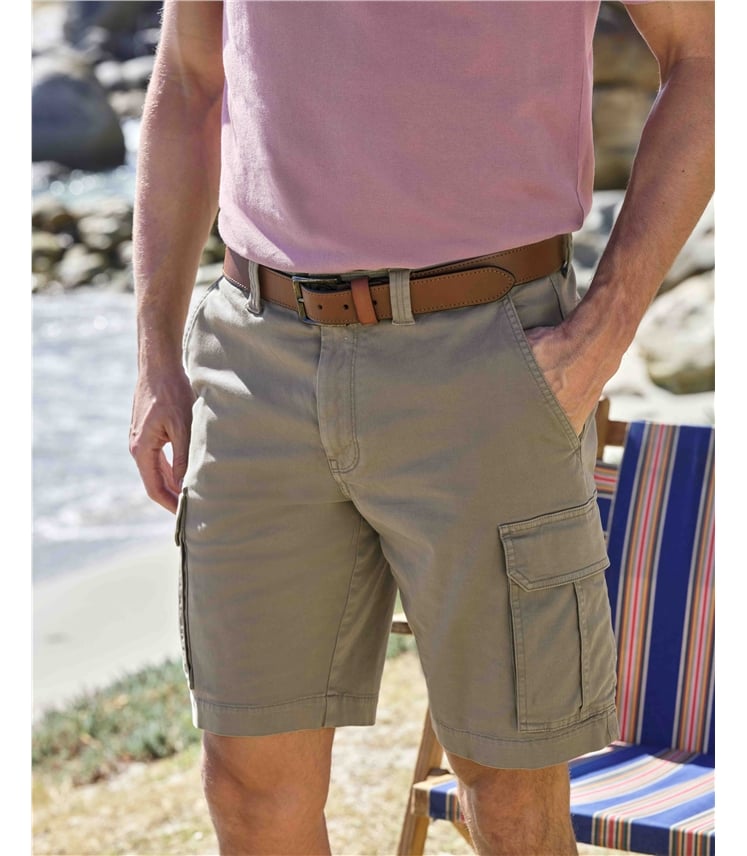  Short cargo en coton extensible