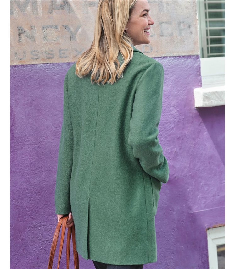 Wool Blend Collared Coat