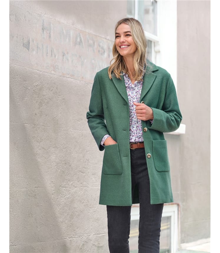 Manteau à col en laine