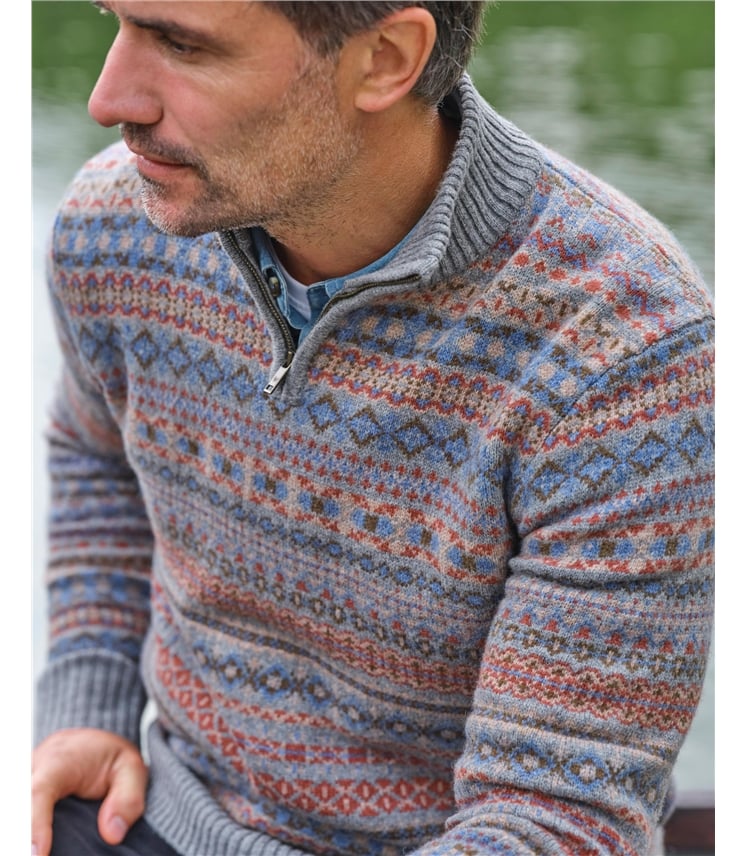 Half Zip Fairisle Jumper