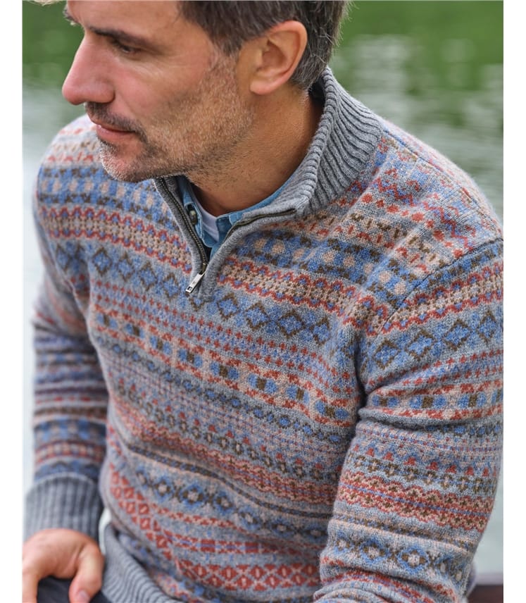 Half Zip Fairisle Jumper
