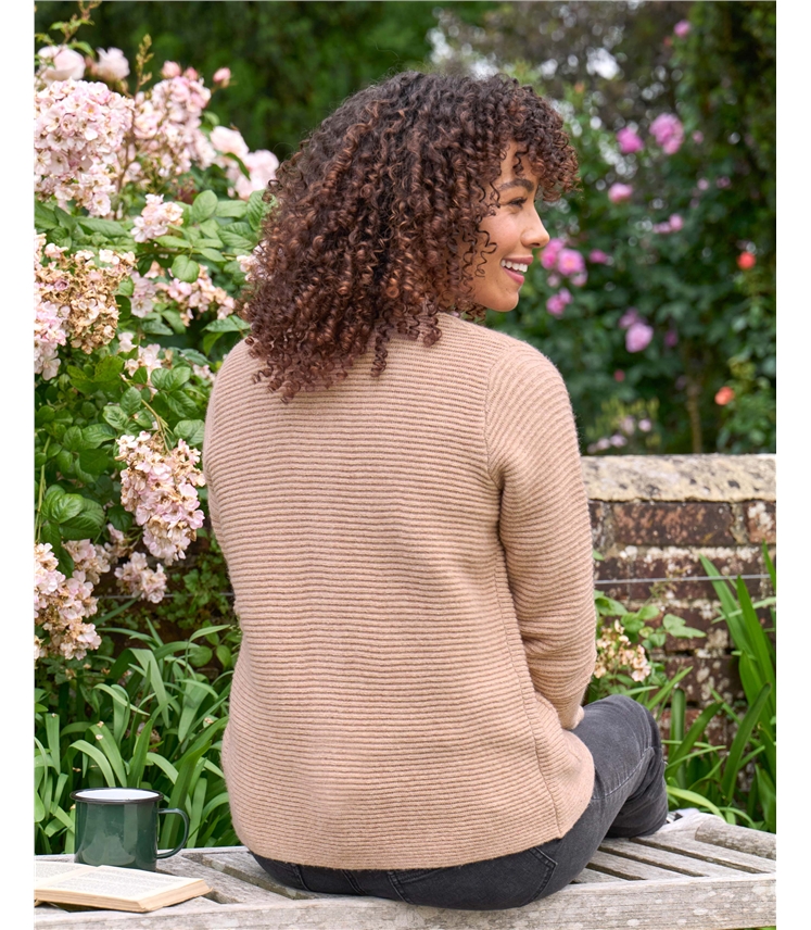 Rib Collared Cardigan