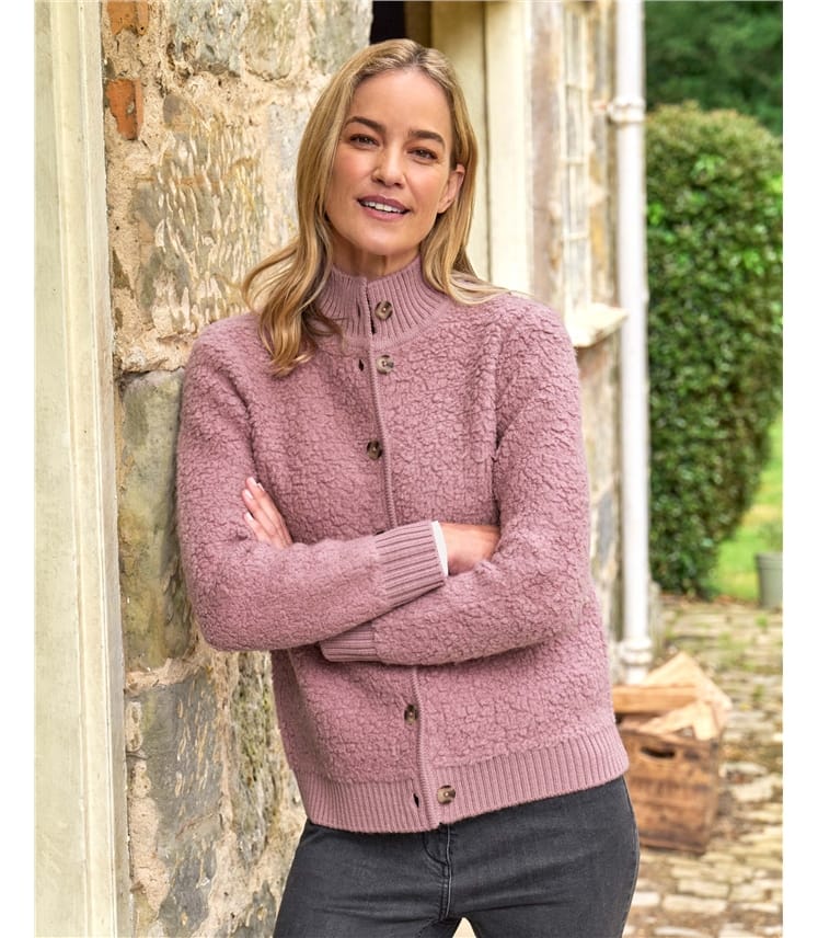 Wool Loop Funnel Neck Jacket
