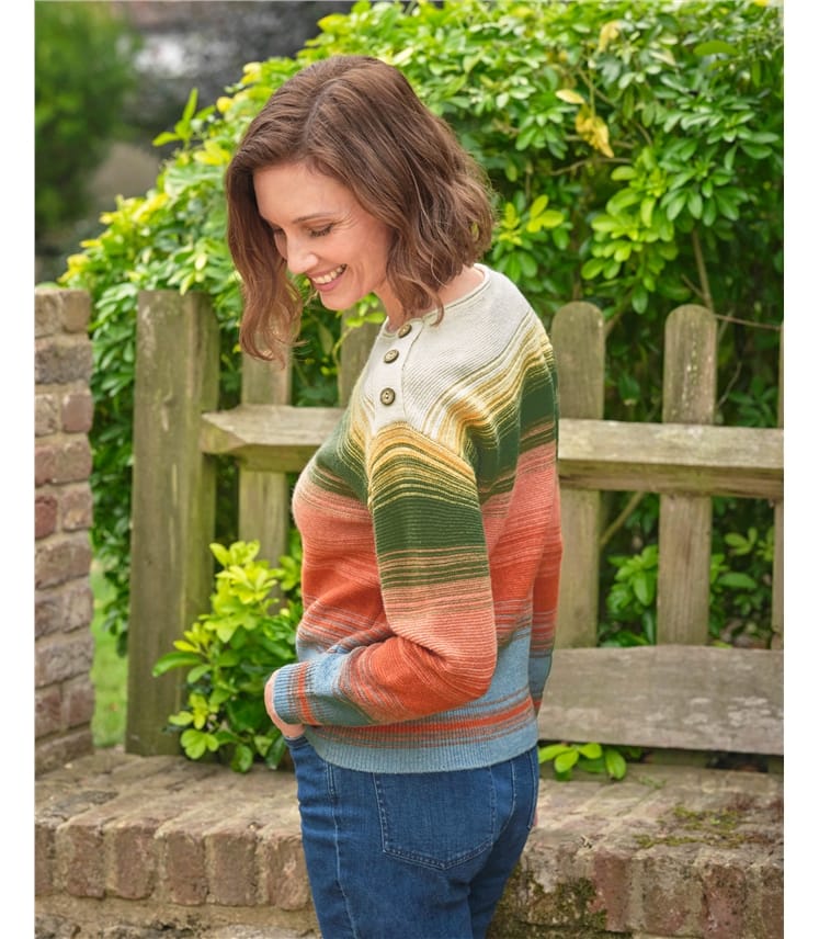 Blended Stripe Boat Neck Jumper