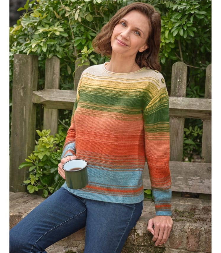 Blended Stripe Boat Neck Jumper