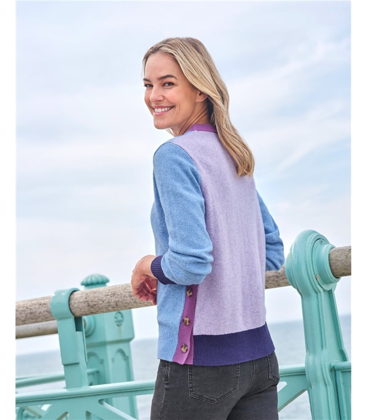 Colour Block Side Button Jumper
