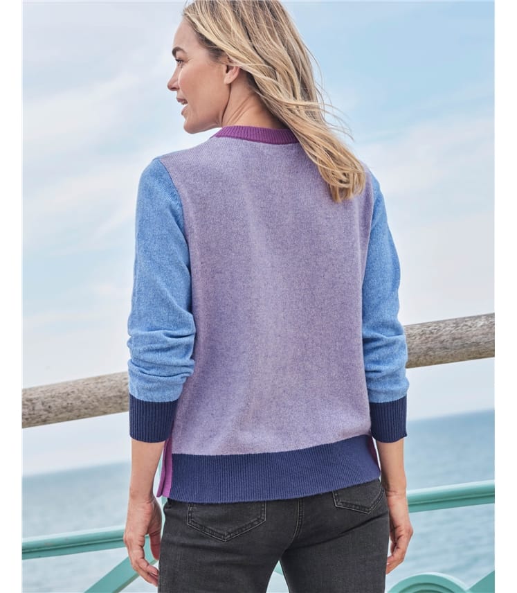 Colour Block Side Button Jumper