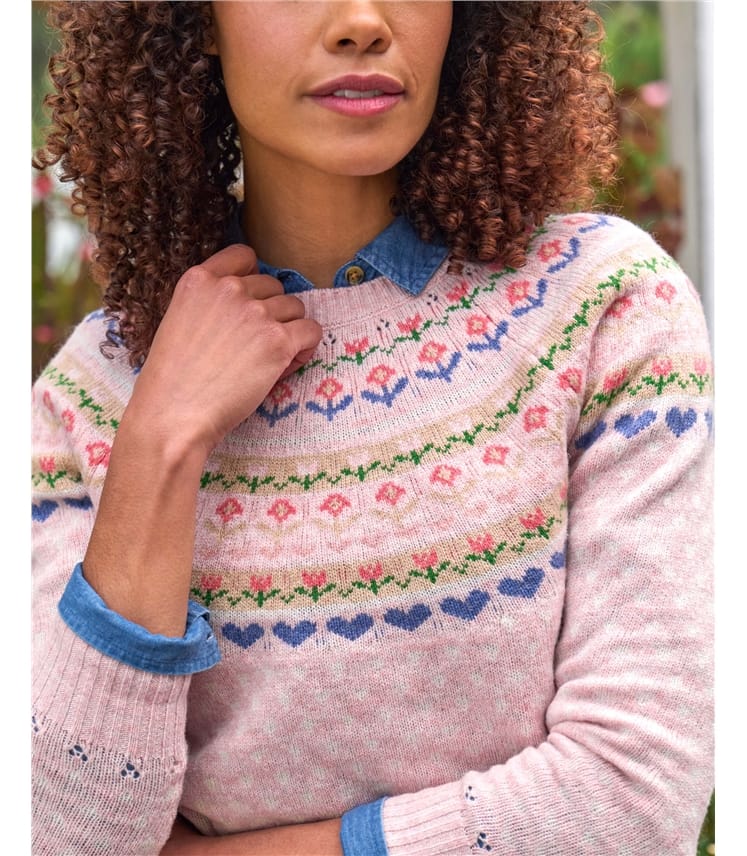 Pretty Floral Fairisle Jumper