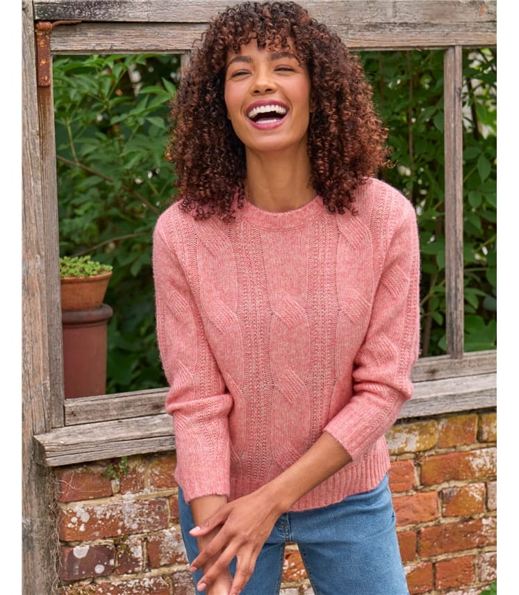 Large Cable Crew Neck Jumper