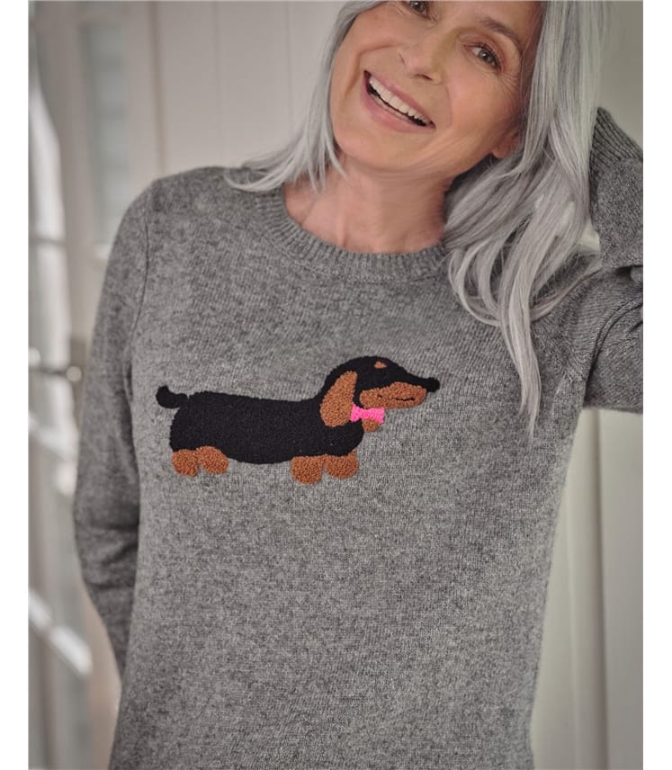 Pull à motif chien et nœud