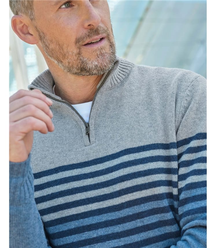 Half Zip Stripe Jumper