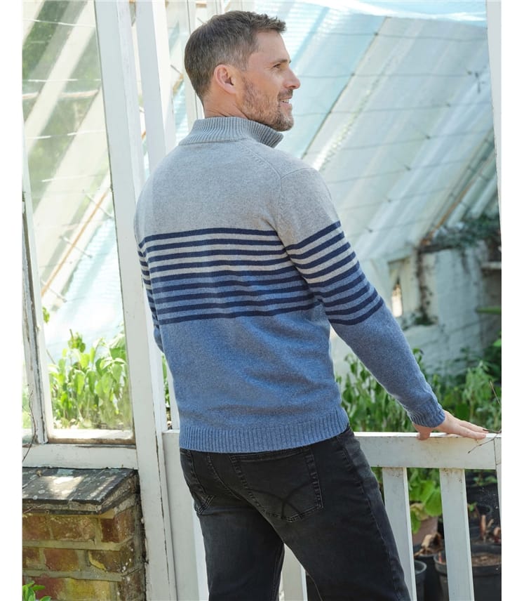 Half Zip Stripe Jumper