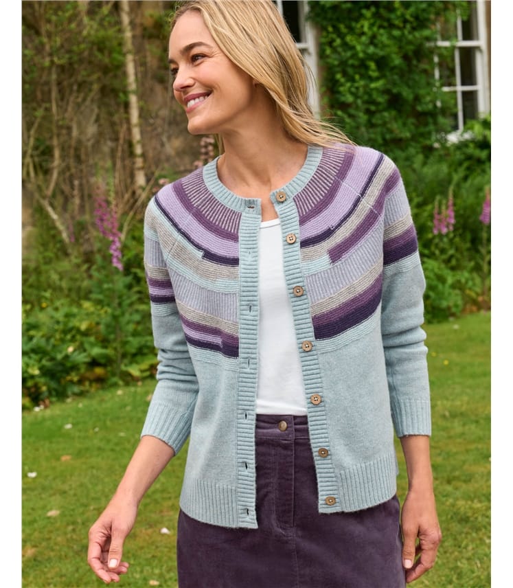 Strickjacke mit strukturierter Passe