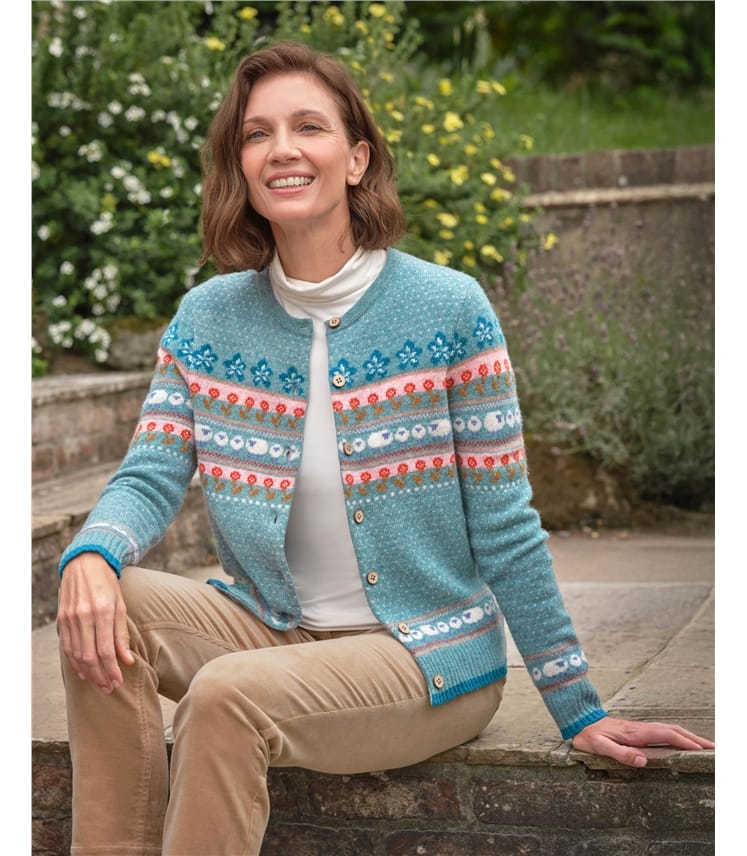 Crew Neck Nordic Fairisle Cardigan