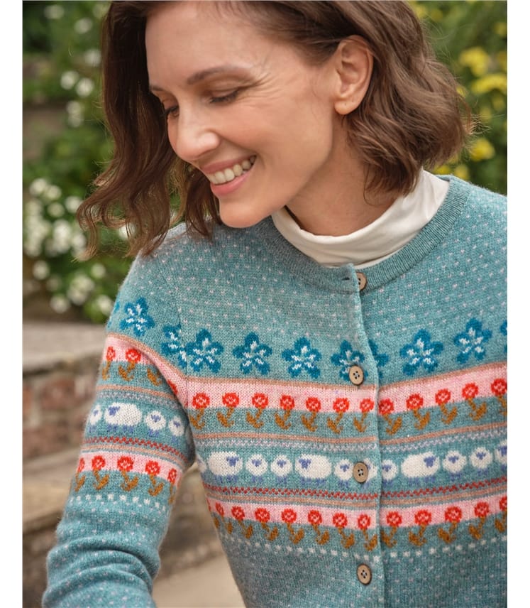 Crew Neck Nordic Fairisle Cardigan