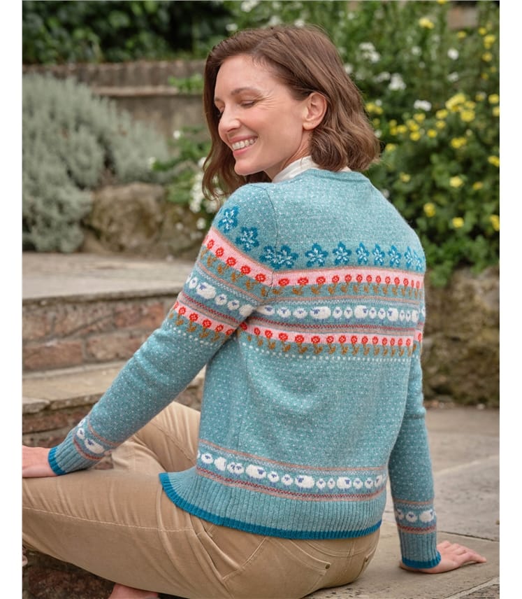 Crew Neck Nordic Fairisle Cardigan