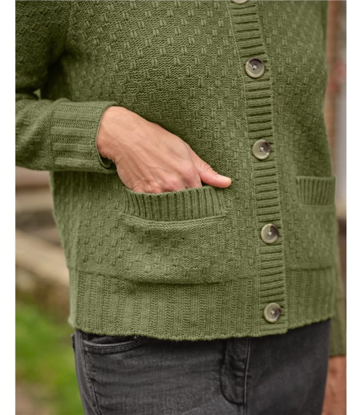 Funnel Neck Button Cardigan