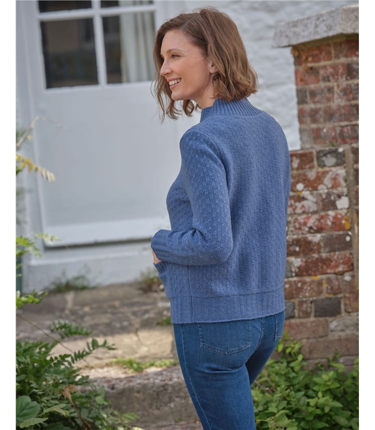 Funnel Neck Button Cardigan