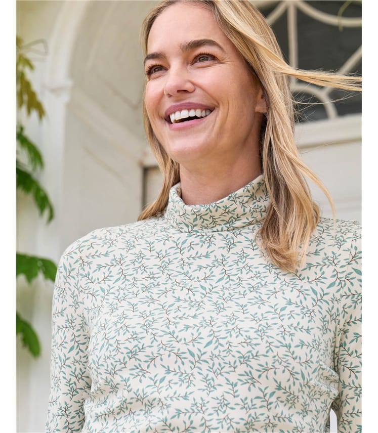 Jersey Slim Polo Neck Top