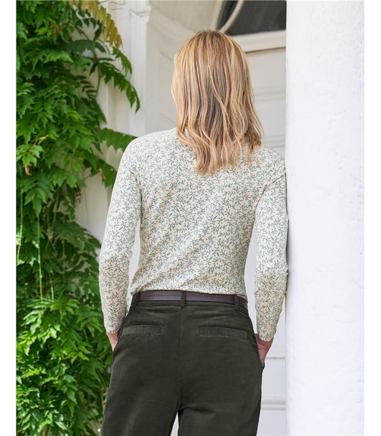 Jersey Slim Polo Neck Top