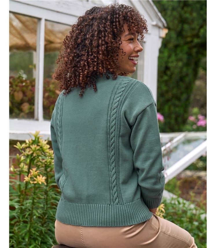 V Neck Cable Jumper