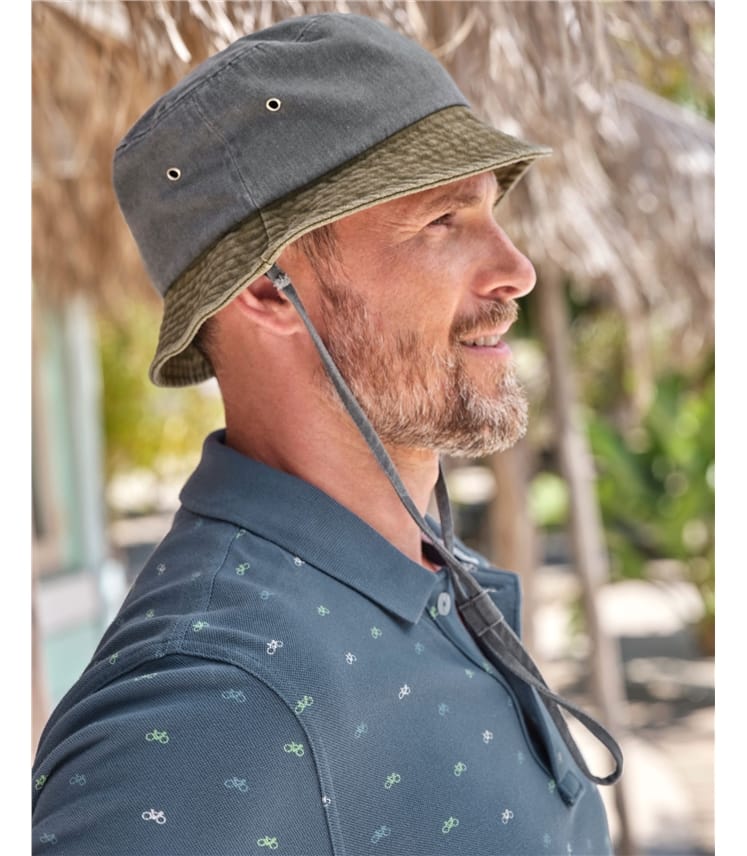 Mens Contrast Bucket Hat