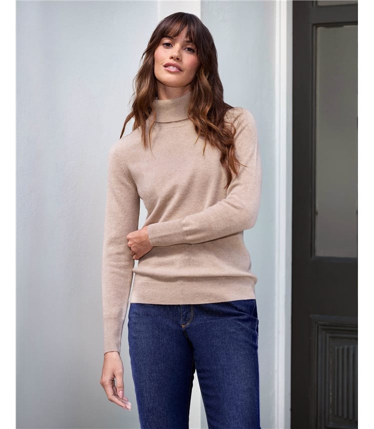 Camel polo neck jumper womens online