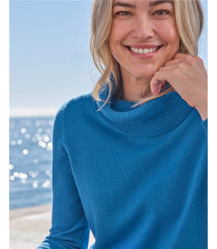 Pullover mit Wasserfallausschnitt aus Kaschmir und Merinowolle für Damen