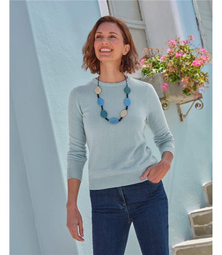 Cashmere and Merino Crew Neck Knitted Jumper