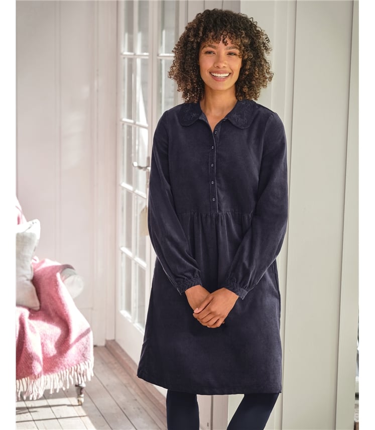 Petal Collar Cord Dress