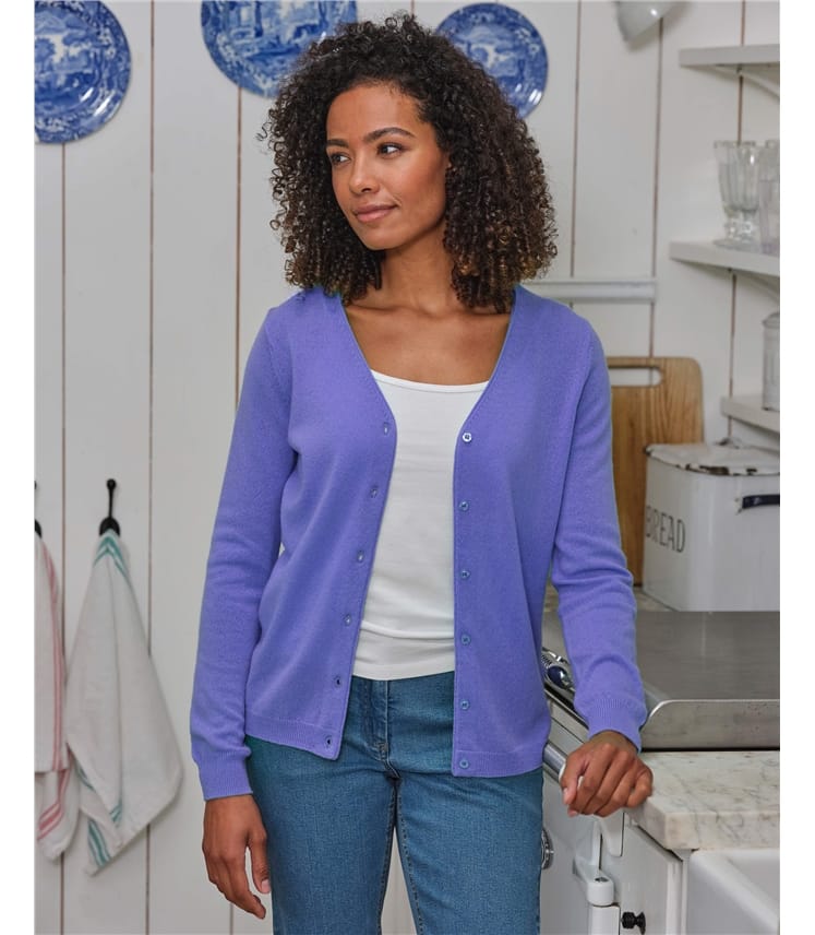 Cashmere Merino Classic V Neck Cardigan