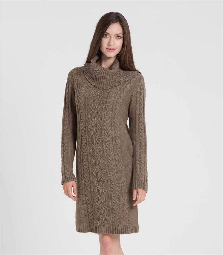 Dark Stone 20 Cashmere & 80 Merino Womens Cashmere Merino Cowl Neck