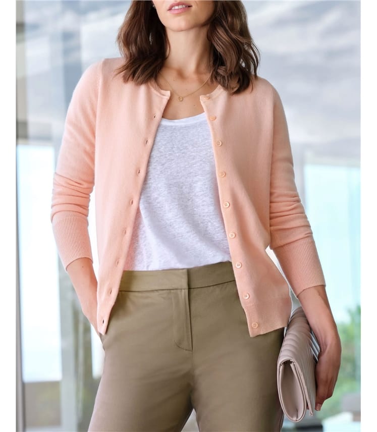 Cashmere Crew Neck Cardigan