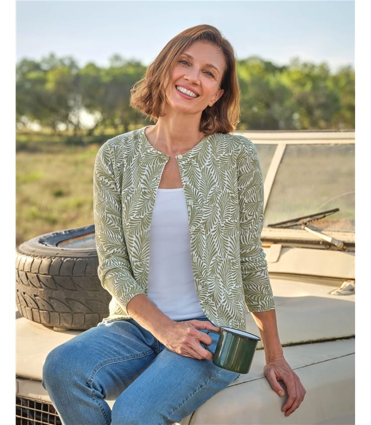 Leaf Printed Cardigan