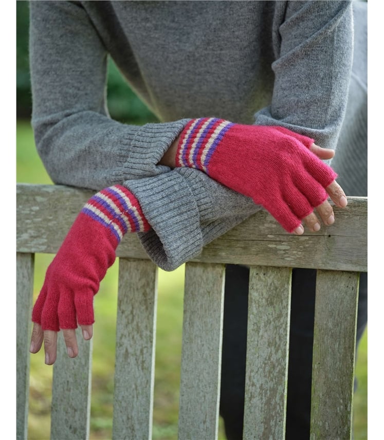 Womens Lambswool Fingerless Gloves