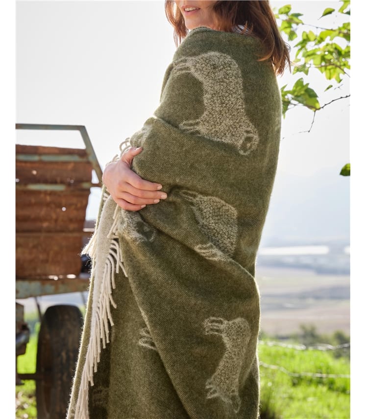 Pure Wool Animal Throw